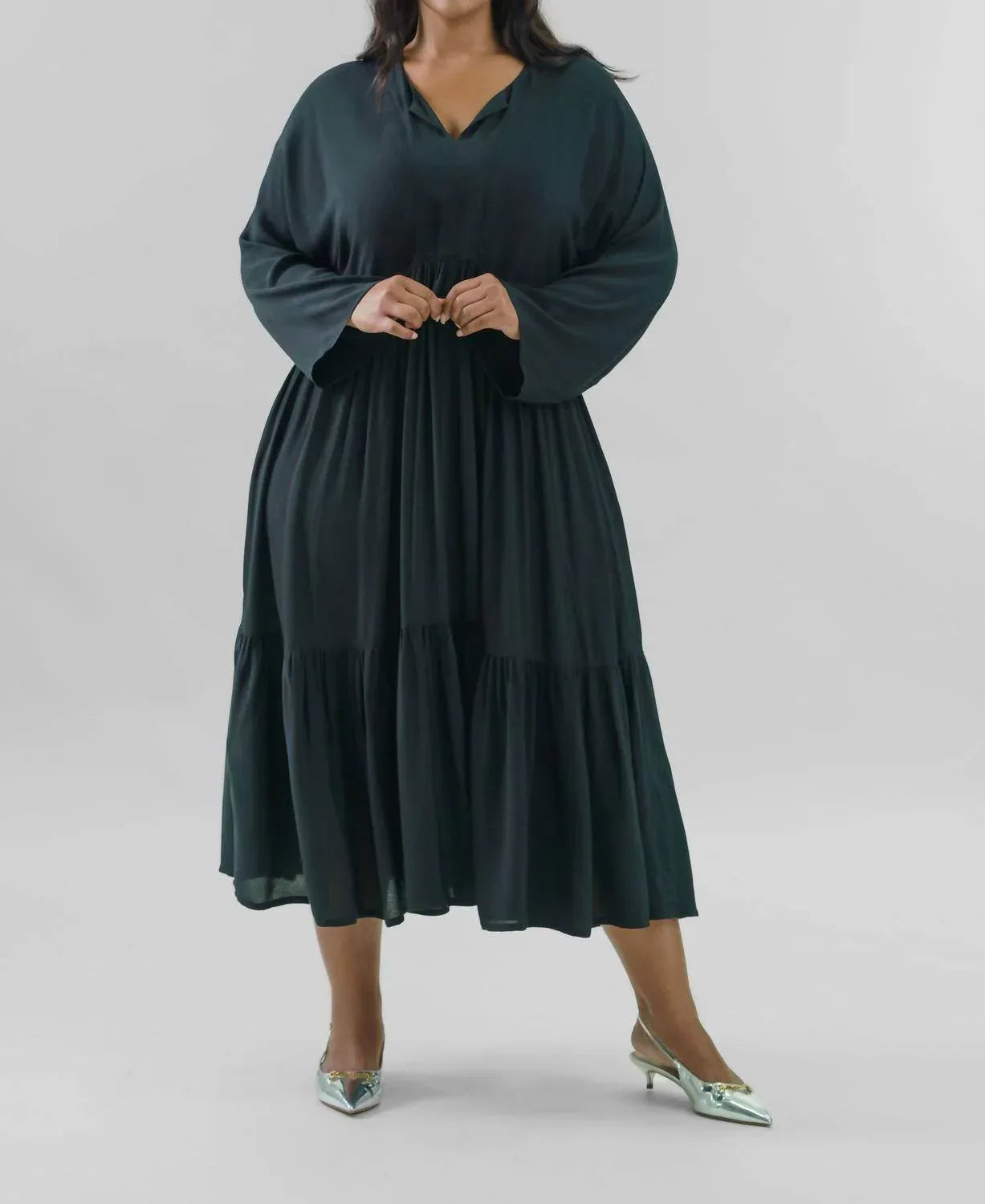 Krepp-Volantkleid – Große Größen