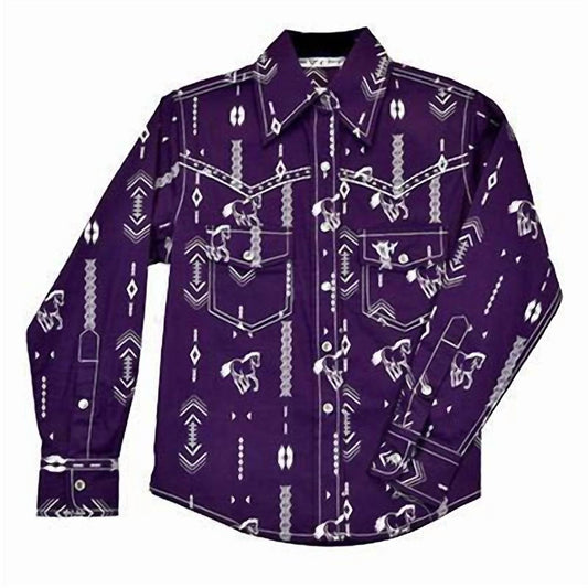 Mädchen-Shirt mit Azteken-Pferde-Print