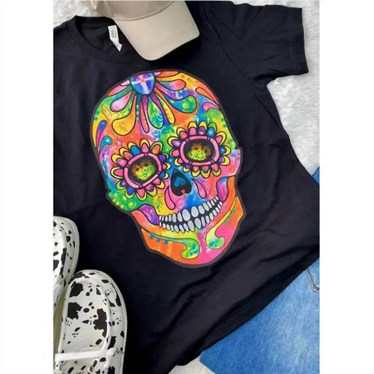 Women's Colorful Sugar Skull Tee