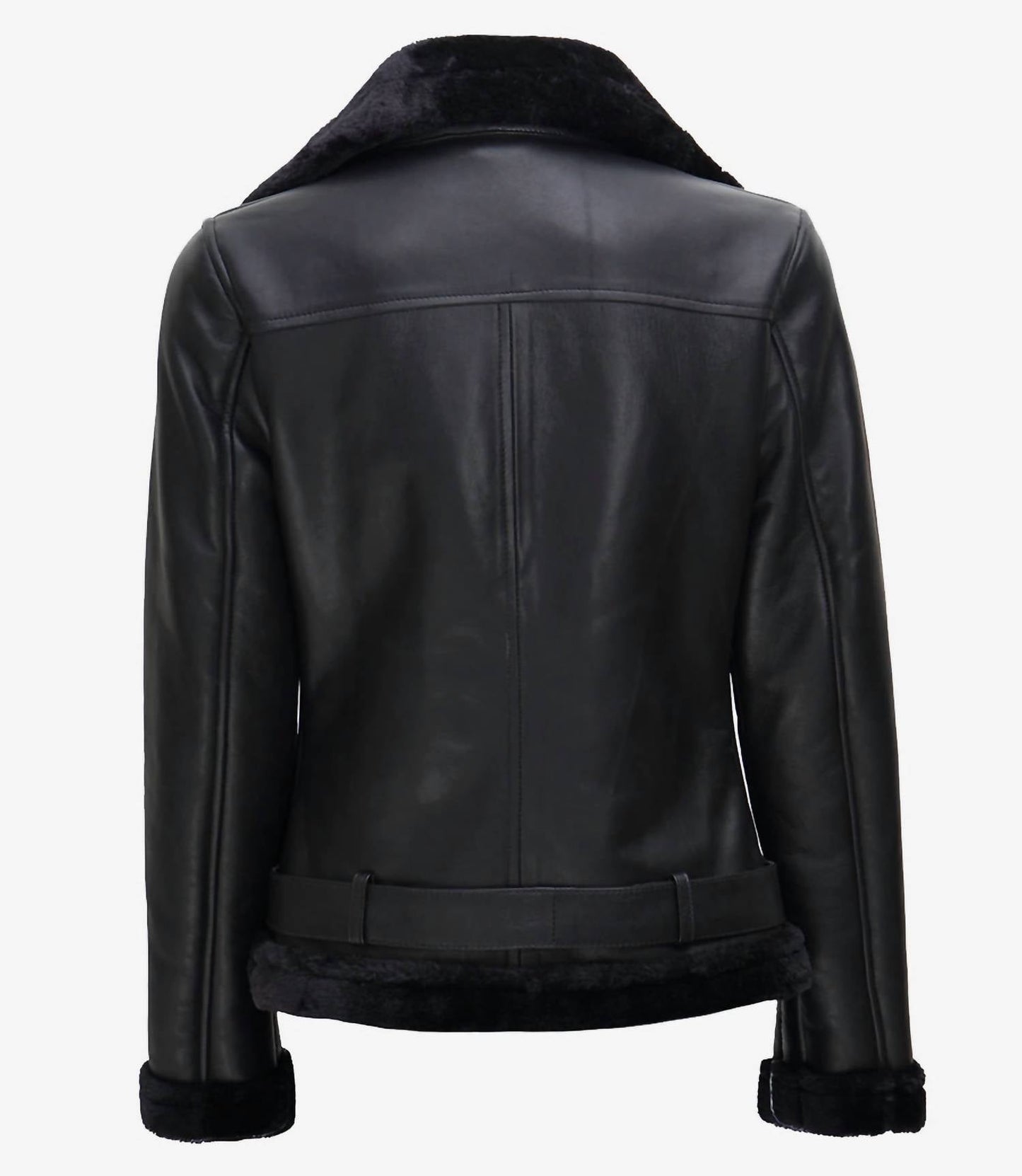 Asymmetrische Shearling-Lederjacke
