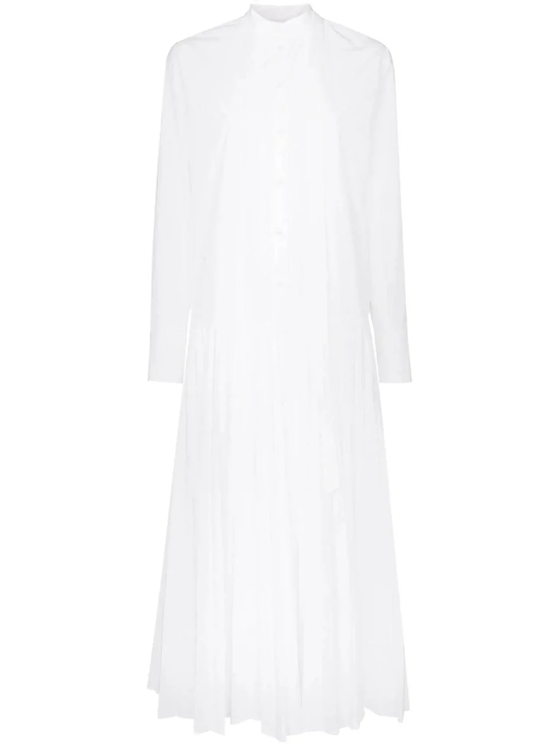 Plissiertes Kleid aus Baumwollpopeline-Mix