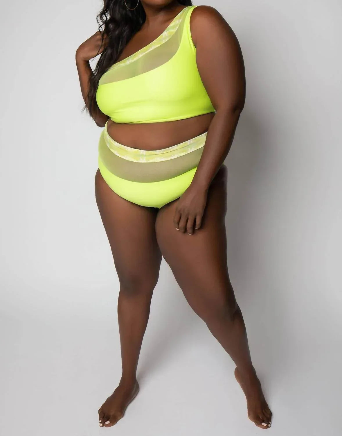 Bay One-Shoulder-Bikini-Oberteil – Große Größen