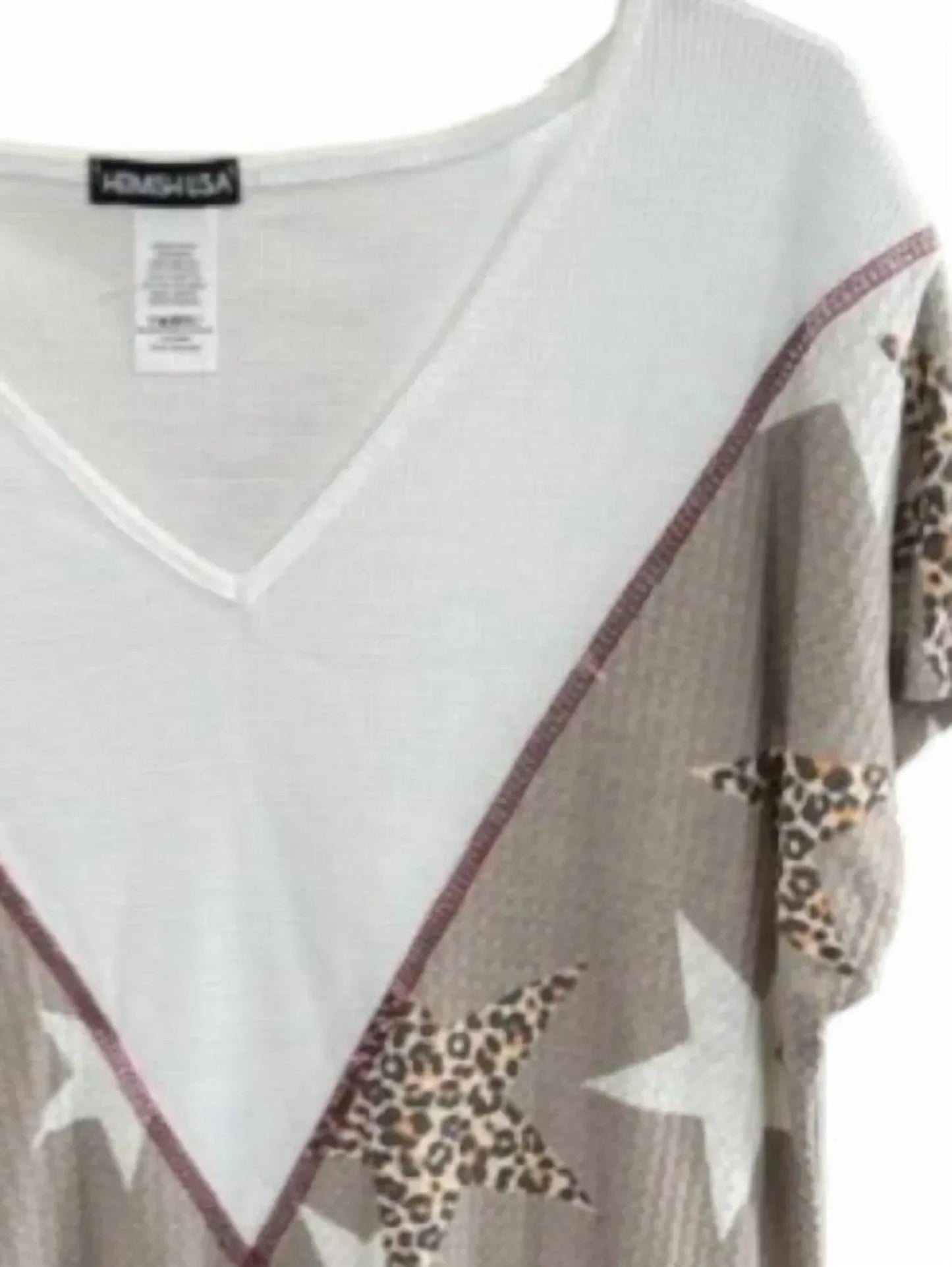 Damen Kurzarm-Oberteil mit Sternen - Plus Size