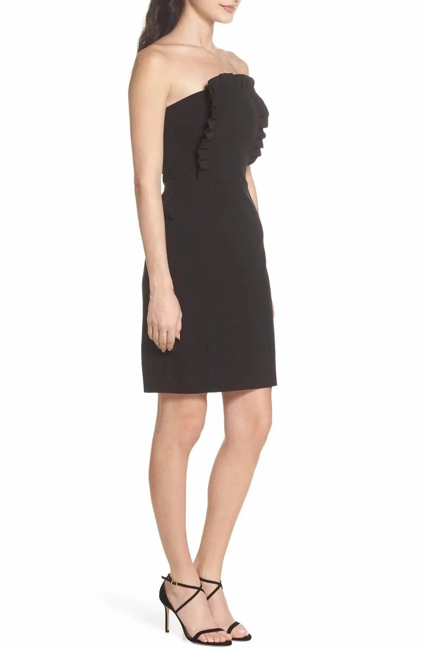 Trägerloses Rüschenschürzen-Cocktailkleid