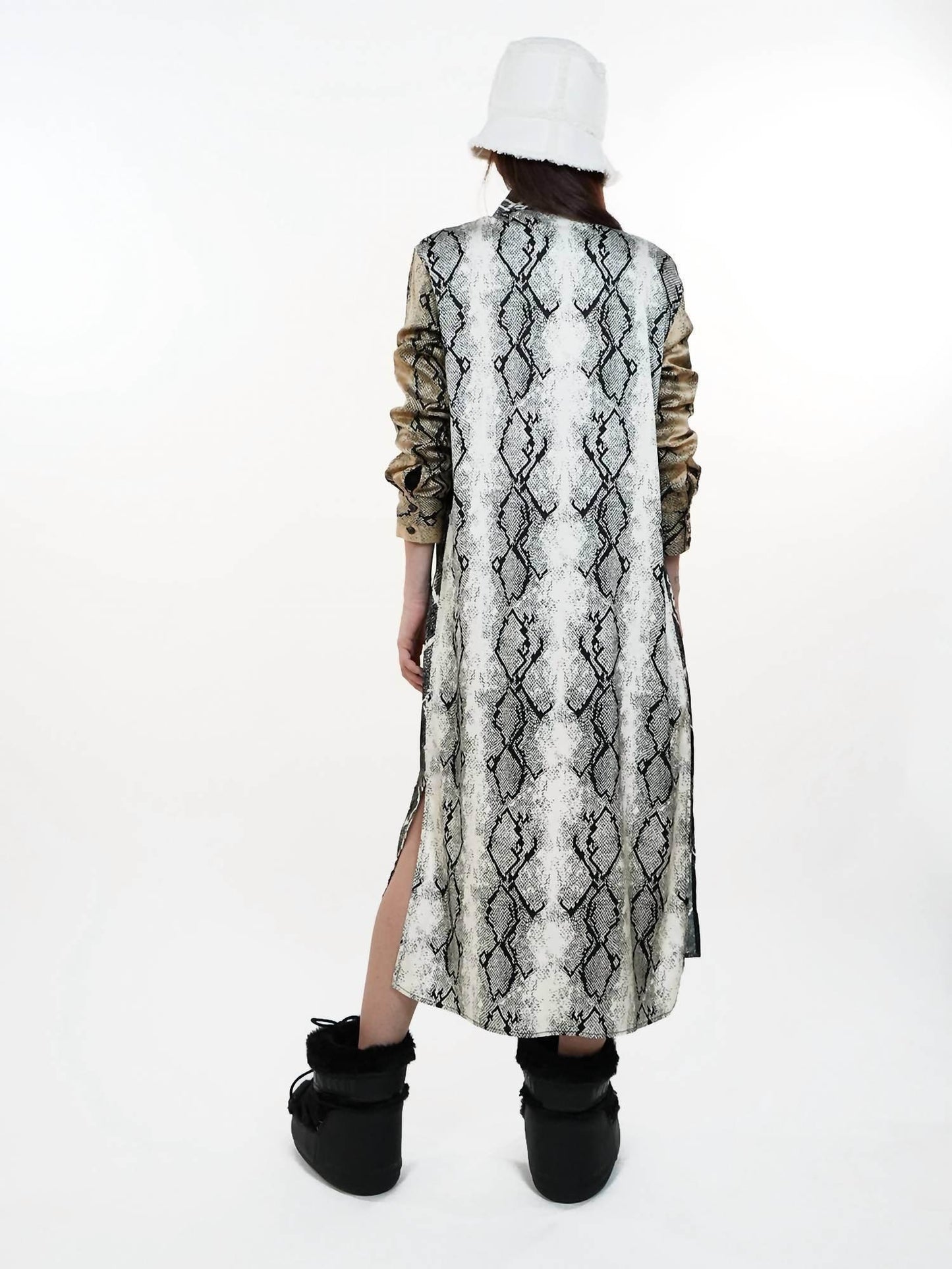 Snakeskin Print Shirt Dress