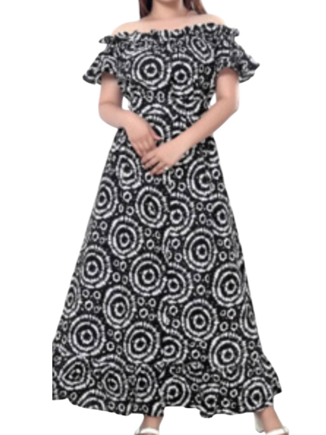 Luna Off-Shoulder Print-Kleid