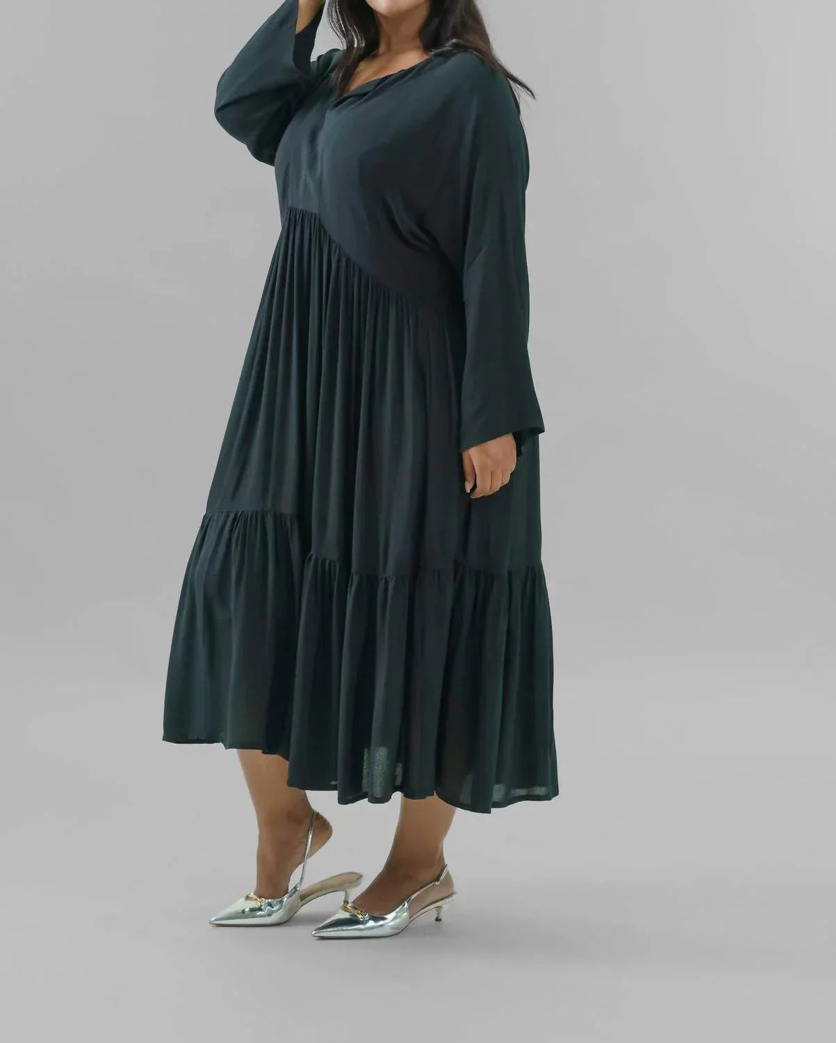 Krepp-Volantkleid – Große Größen
