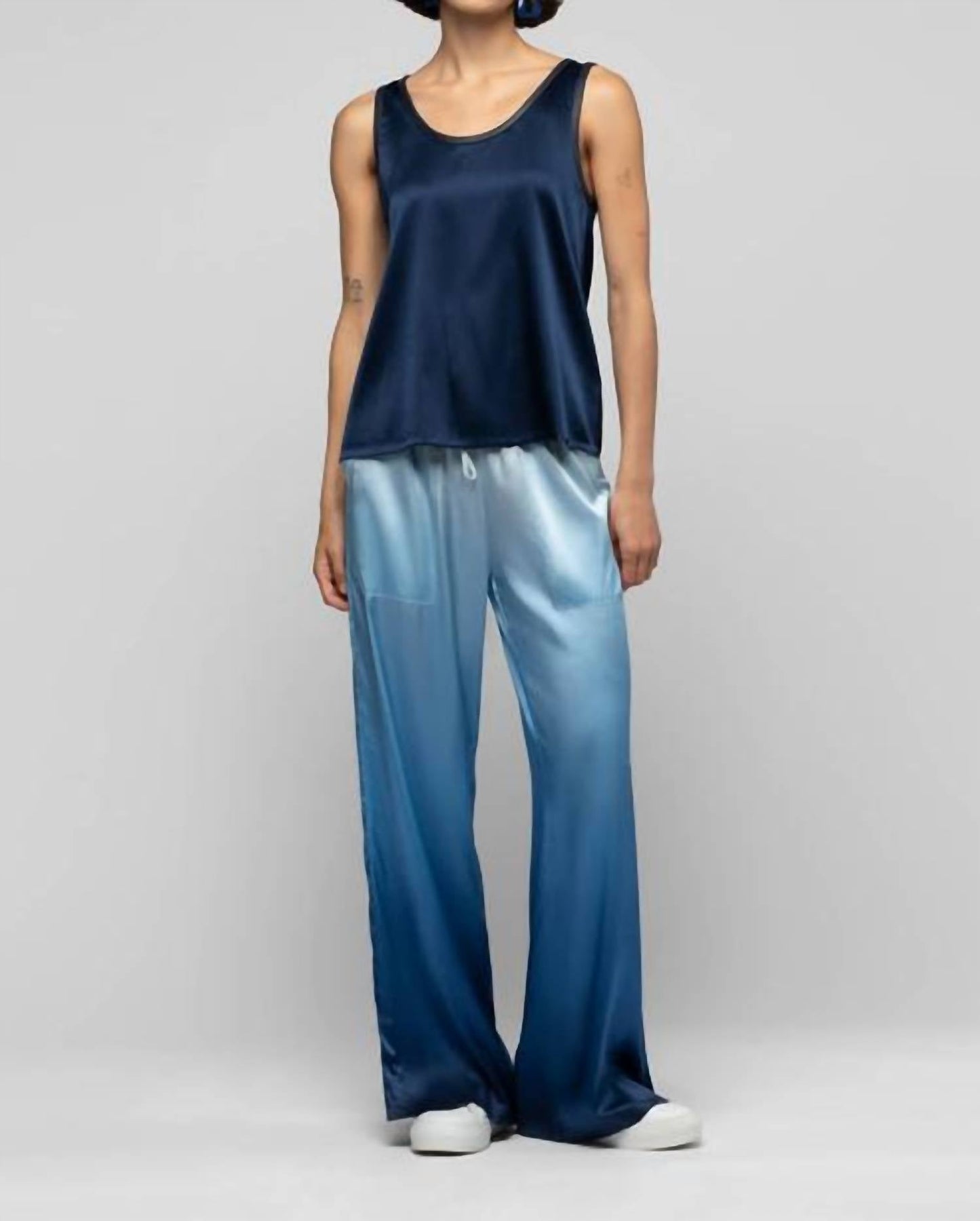 Baimy Wide Leg Silk Pants
