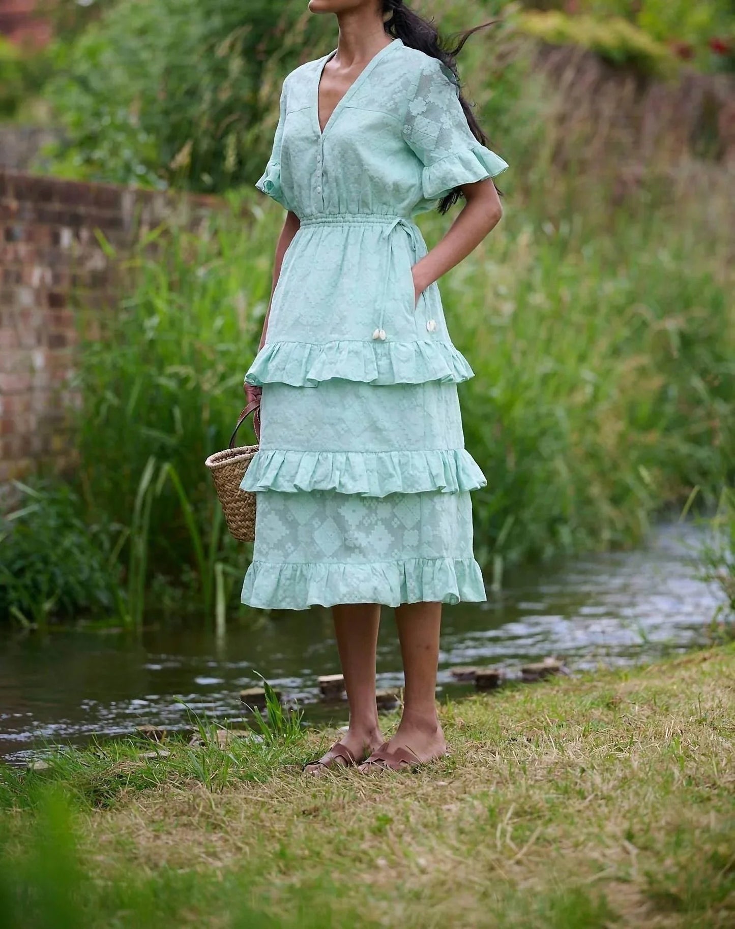 Celine Baumwollspitzenkleid