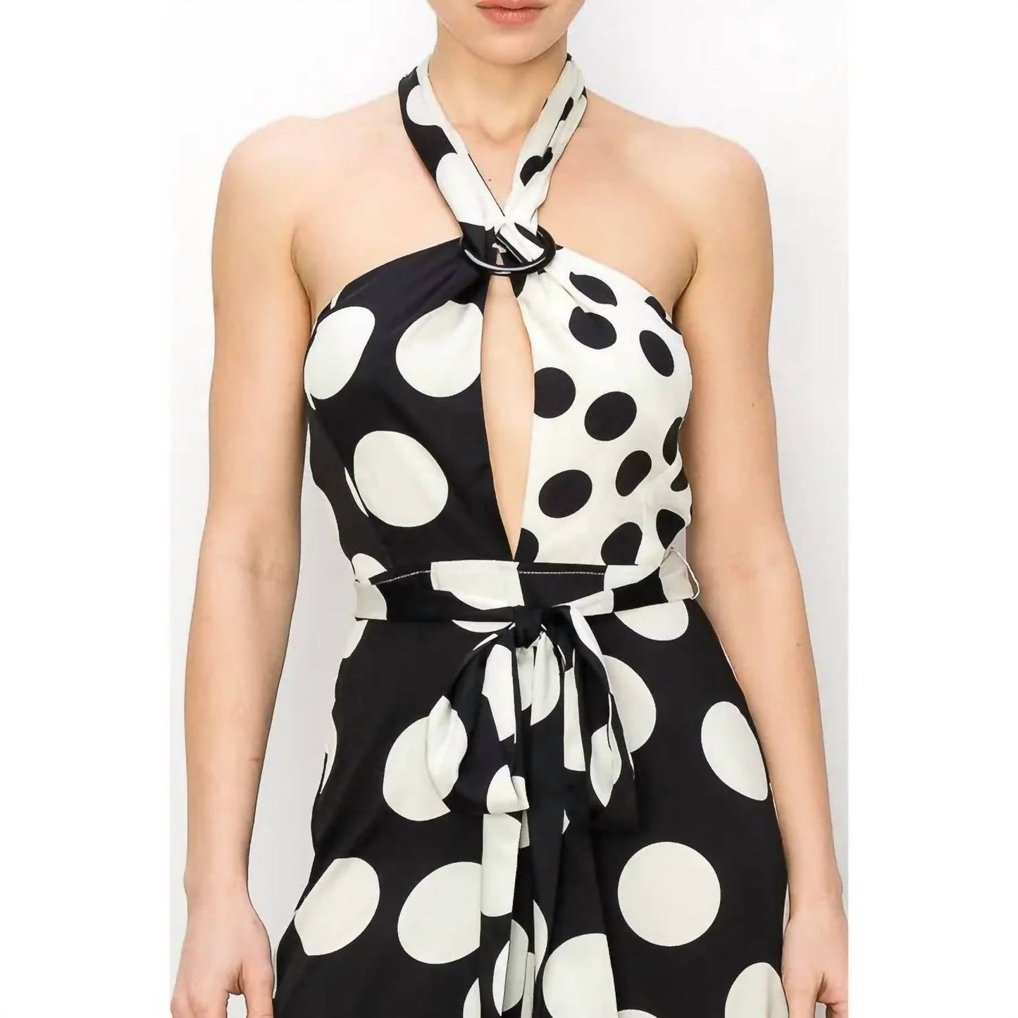O-Ring-Neckholder-Overall mit Polka Dots