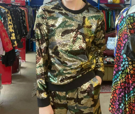 Camo Sequin Sweatshirt