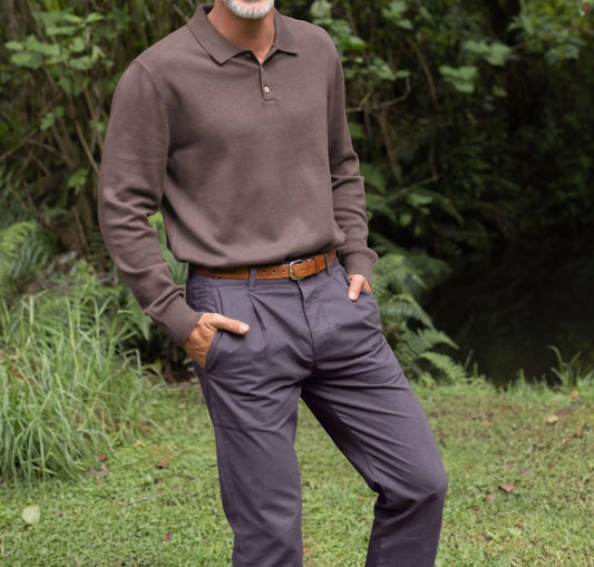 Feather Long Sleeve Polo