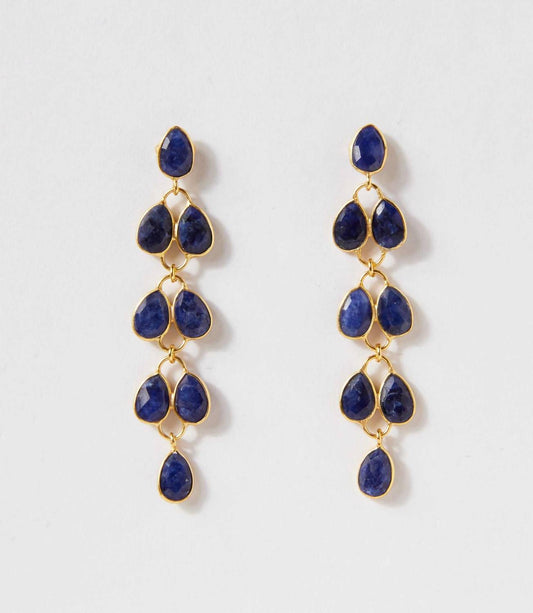 Women's Feather Drop Gemstone Earrings