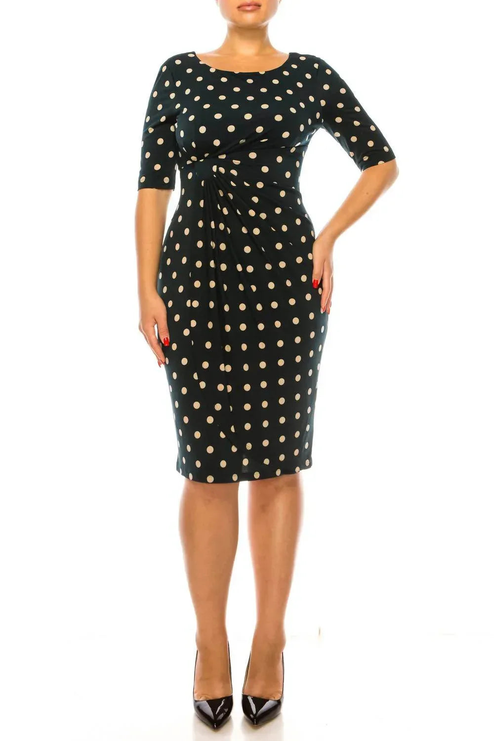 Pleated Waist Sheath Dress