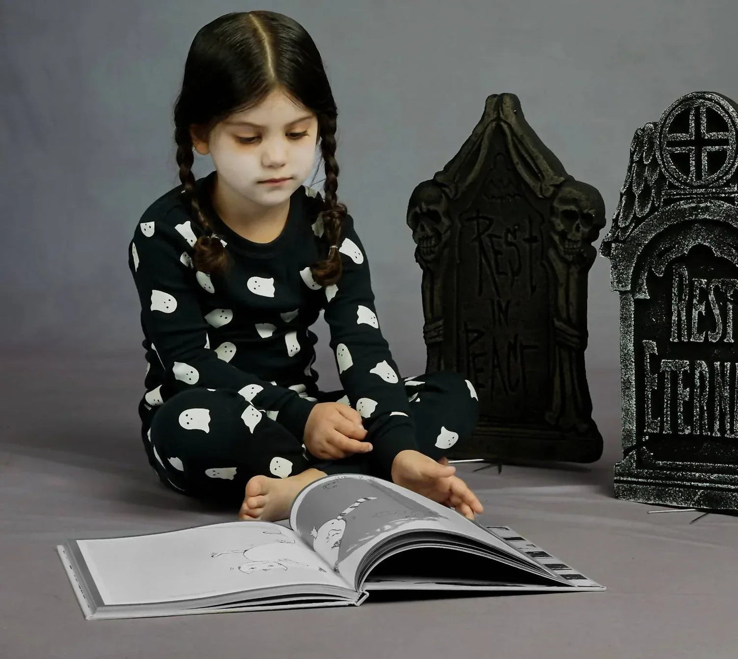 Geister-Pyjama-Set mit langen Ärmeln und Leuchteffekt für Kinder