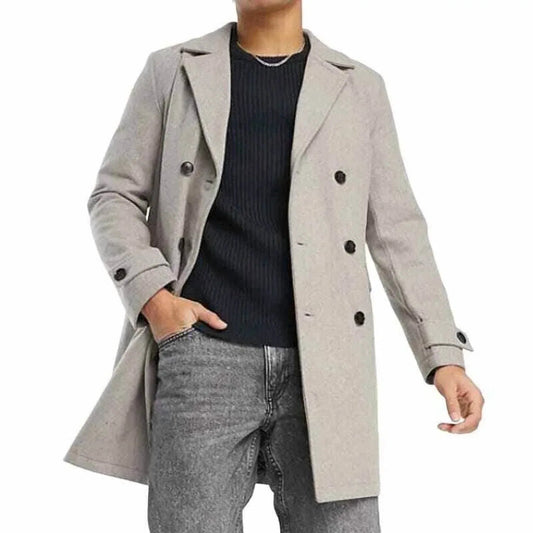 Double Breasted Wool Mix Coat