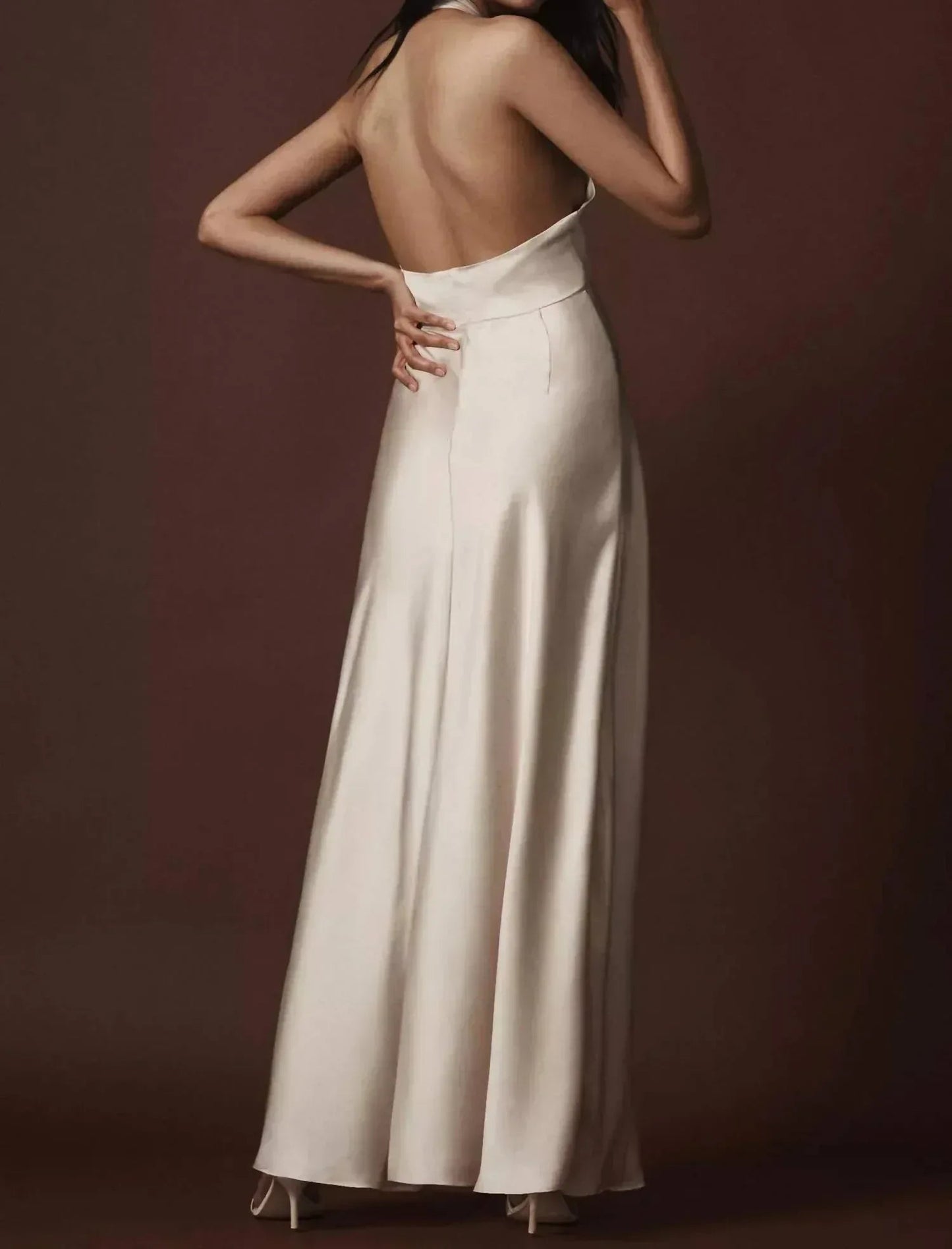 Selma Neckholder Maxikleid aus Satin