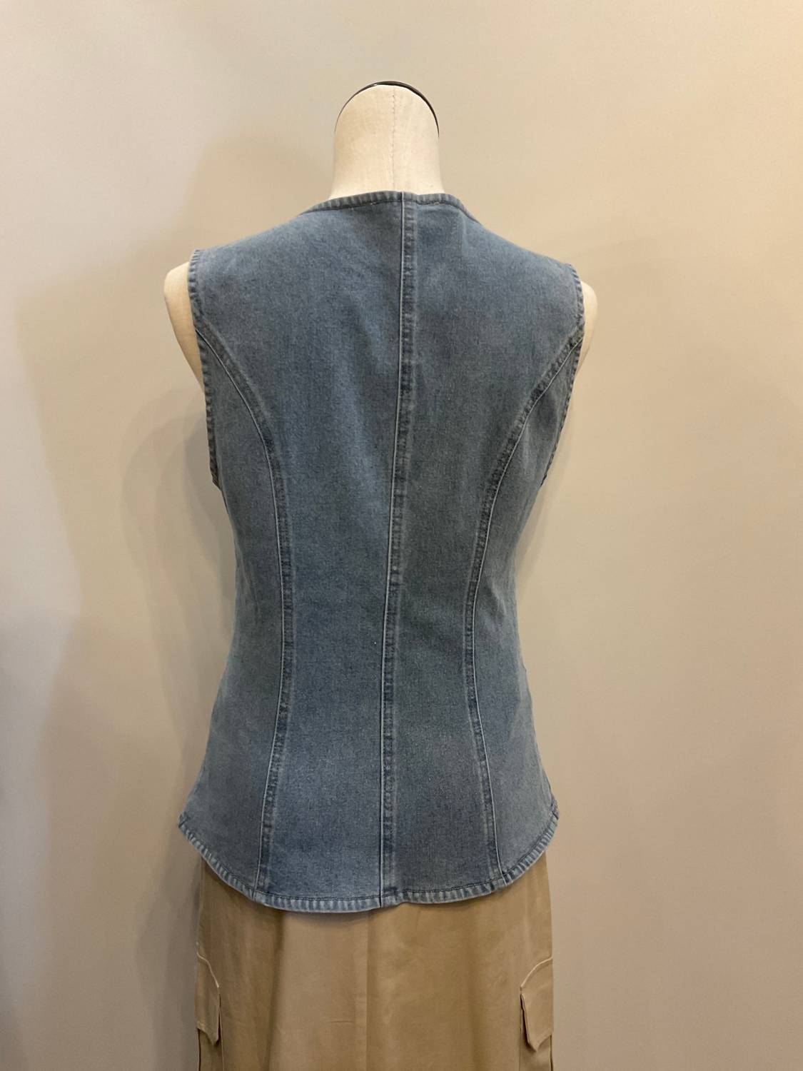 Denim Button Down Front Vest