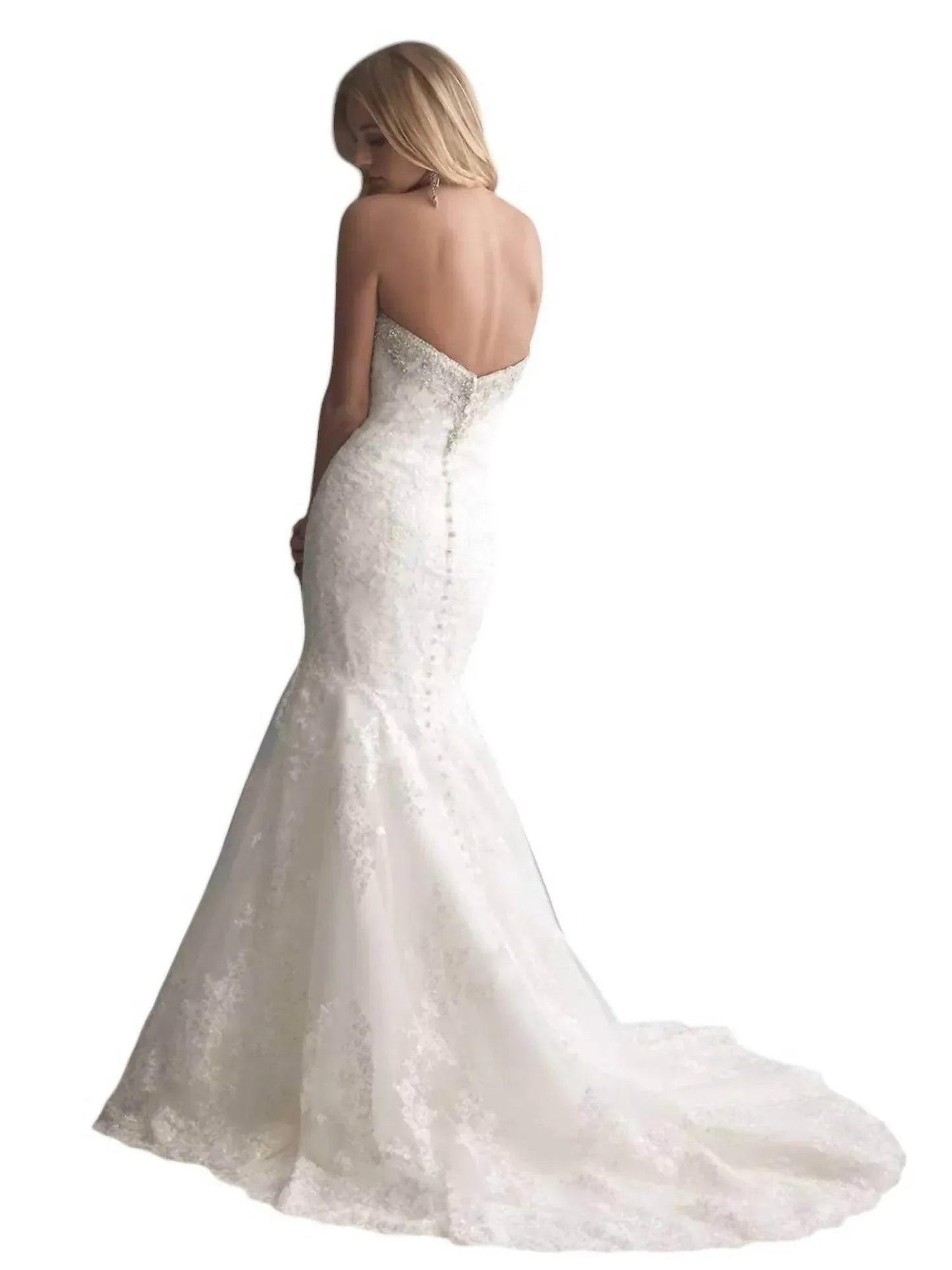 Fit-and-Flare Brautkleid mit Swarovski-Kristallstickerei