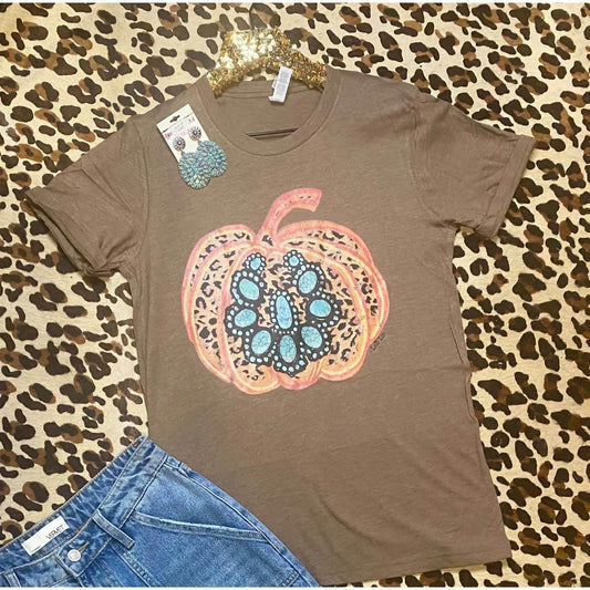 Women's Leopard Pumpkin Graphic Top
