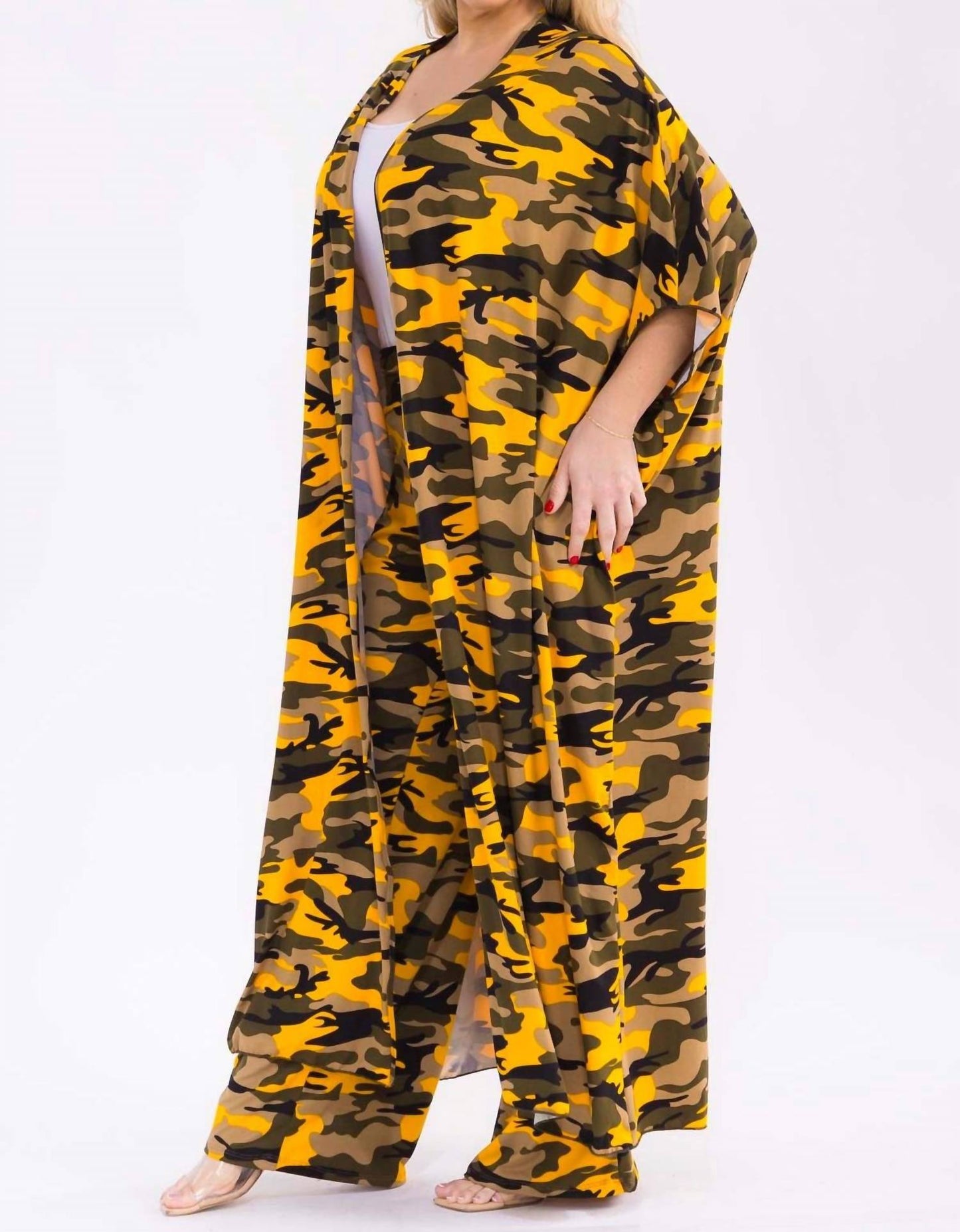 Kaftan- und Hosen-Set mit Camouflage-Muster