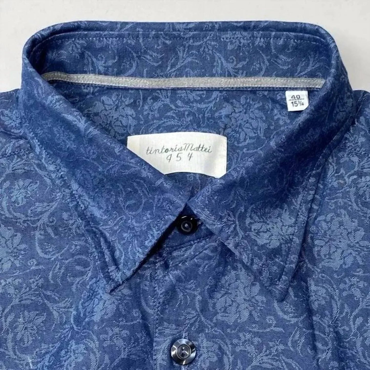 Herren Jacquard-Hemd mit Blumenmuster aus Baumwolle und Knopfleiste
