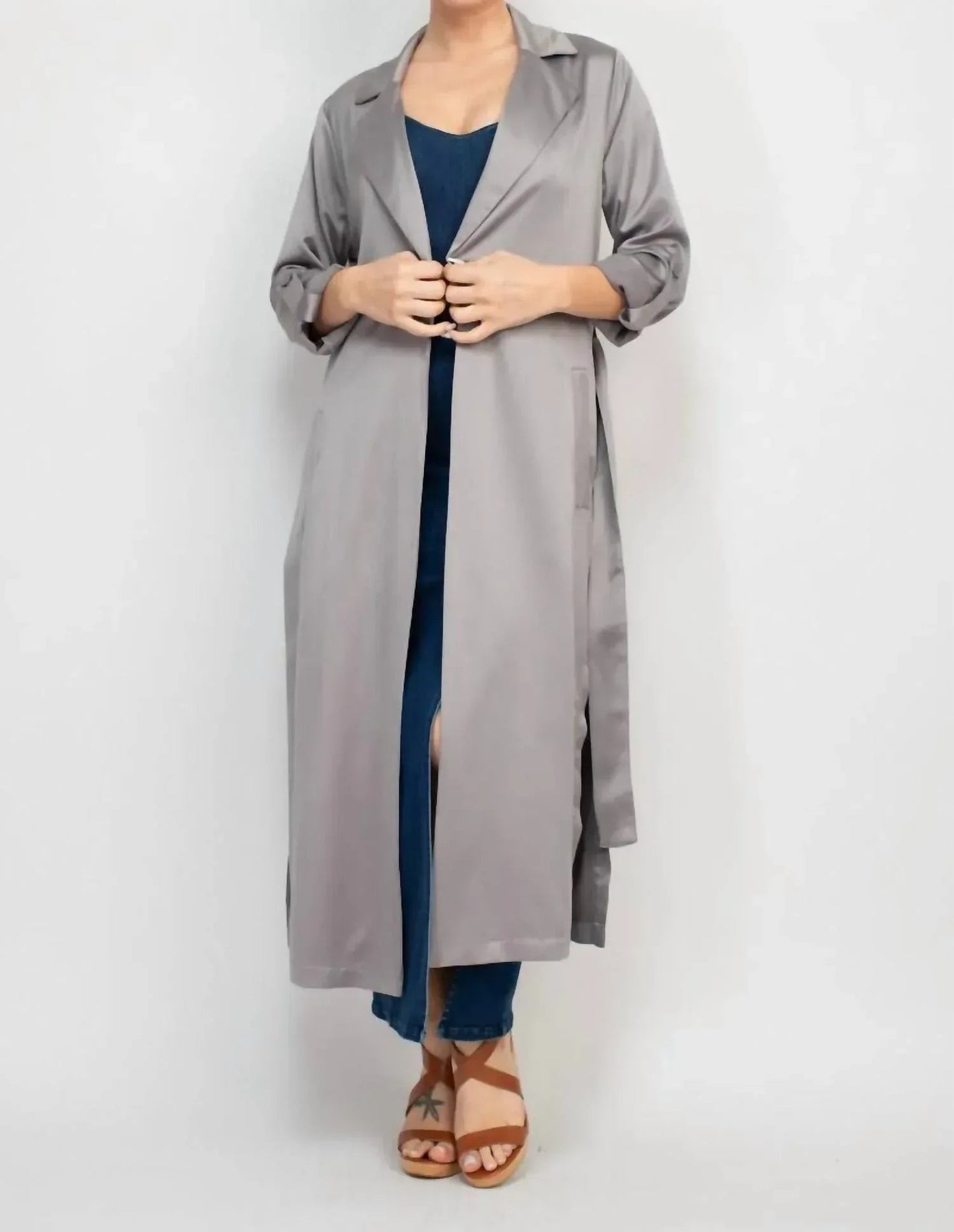Satin Trench Coat