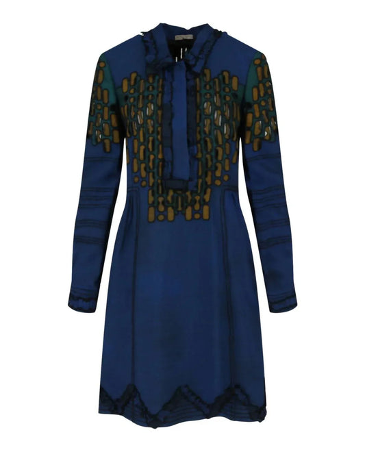 Damenkleid mit Kragen und Muster