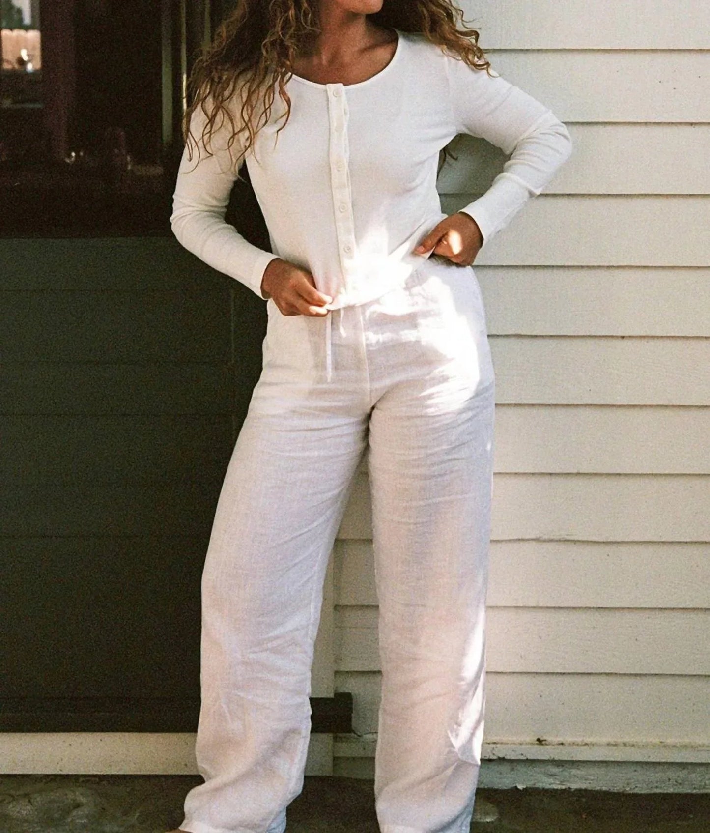 Linen Drawstring Pant