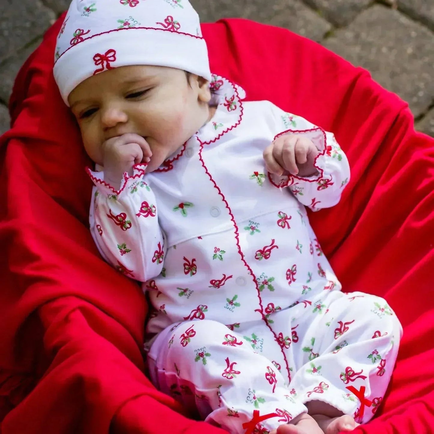 Baby Girls Holly & Bows Cap