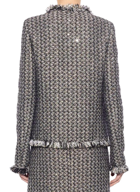 Boucle Jacket With Fringe Detail
