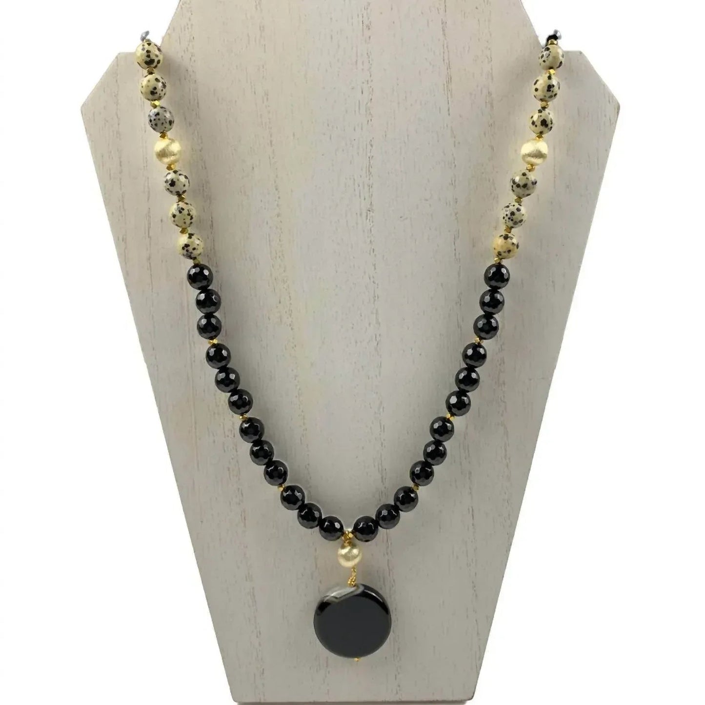 Onyx Dalmation Stone Necklace