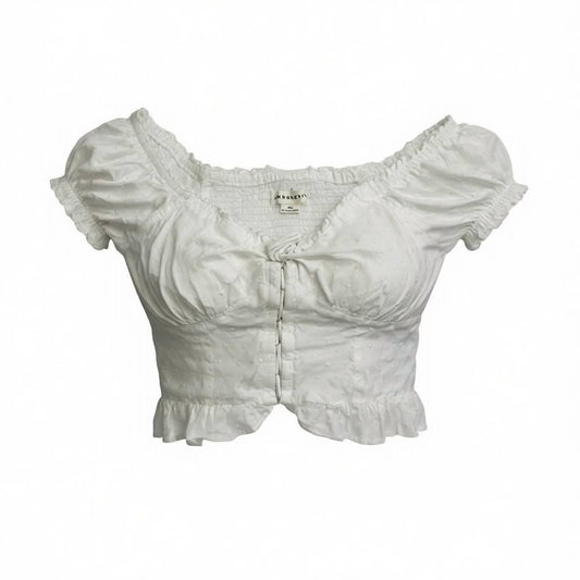 Women's Cropped Tie Front Top