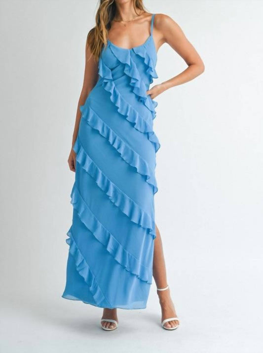 Asymetrical Tiered Ruffled Maxi Dress