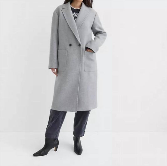 Wintermantel mit aufgesetzten Taschen und Melange-Muster