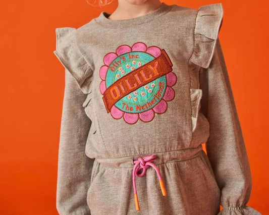 Mädchen Pullover mit Blumen-Logo Djane Kleid