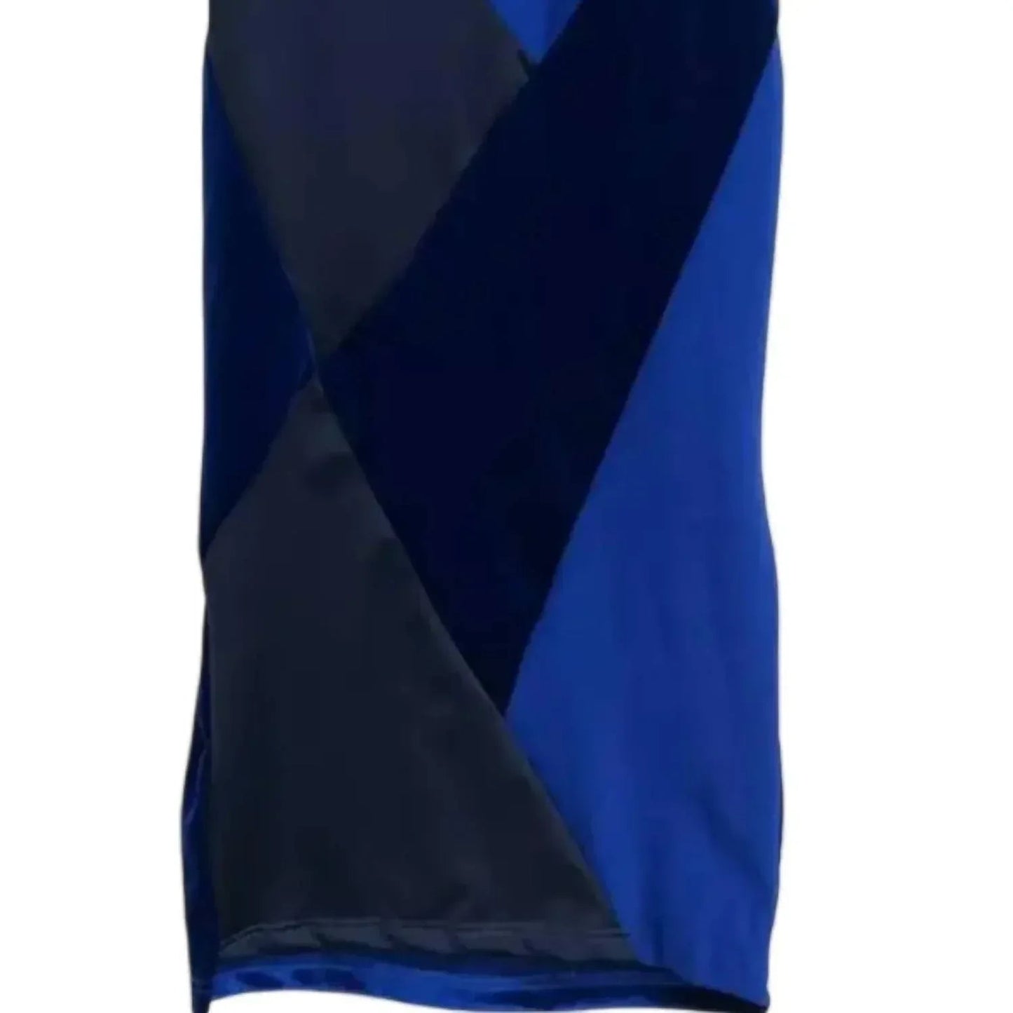 Women's Zendaya Color Block Velvet Contrast Elegant Midi Dress