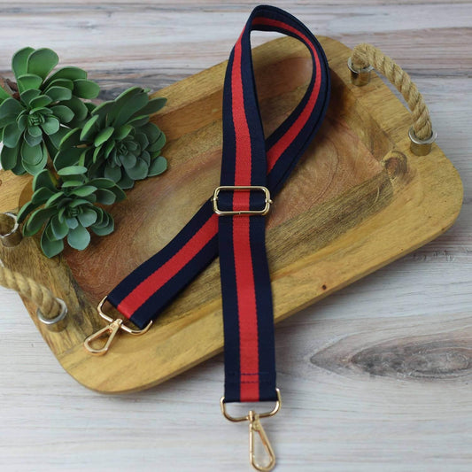 Women's Preppy Stripe Adjustable Crossbody Bag Purse Guitar Strap