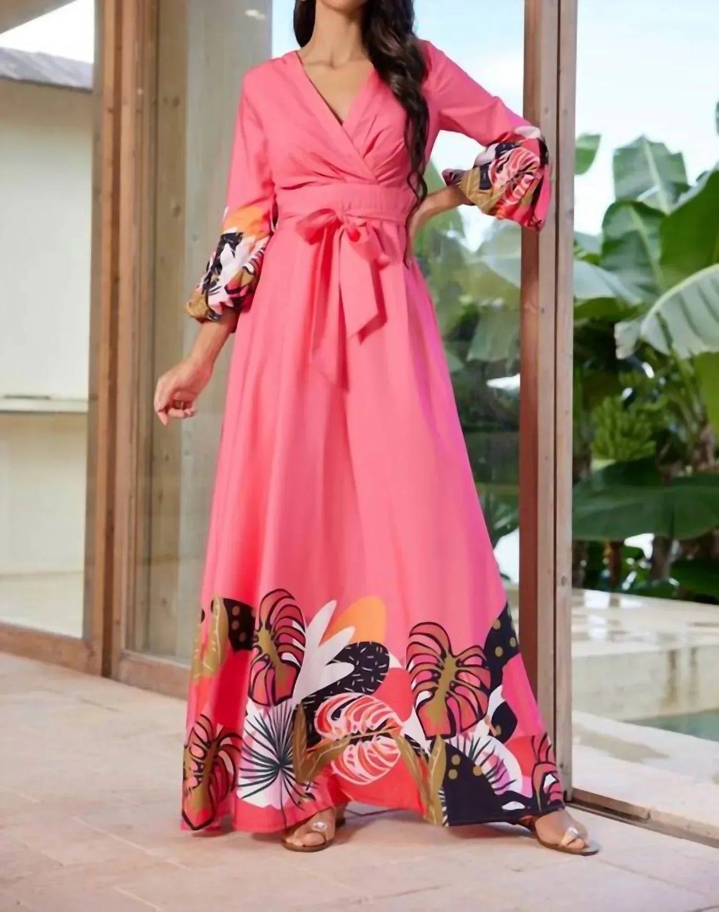 Langärmliges Maxikleid