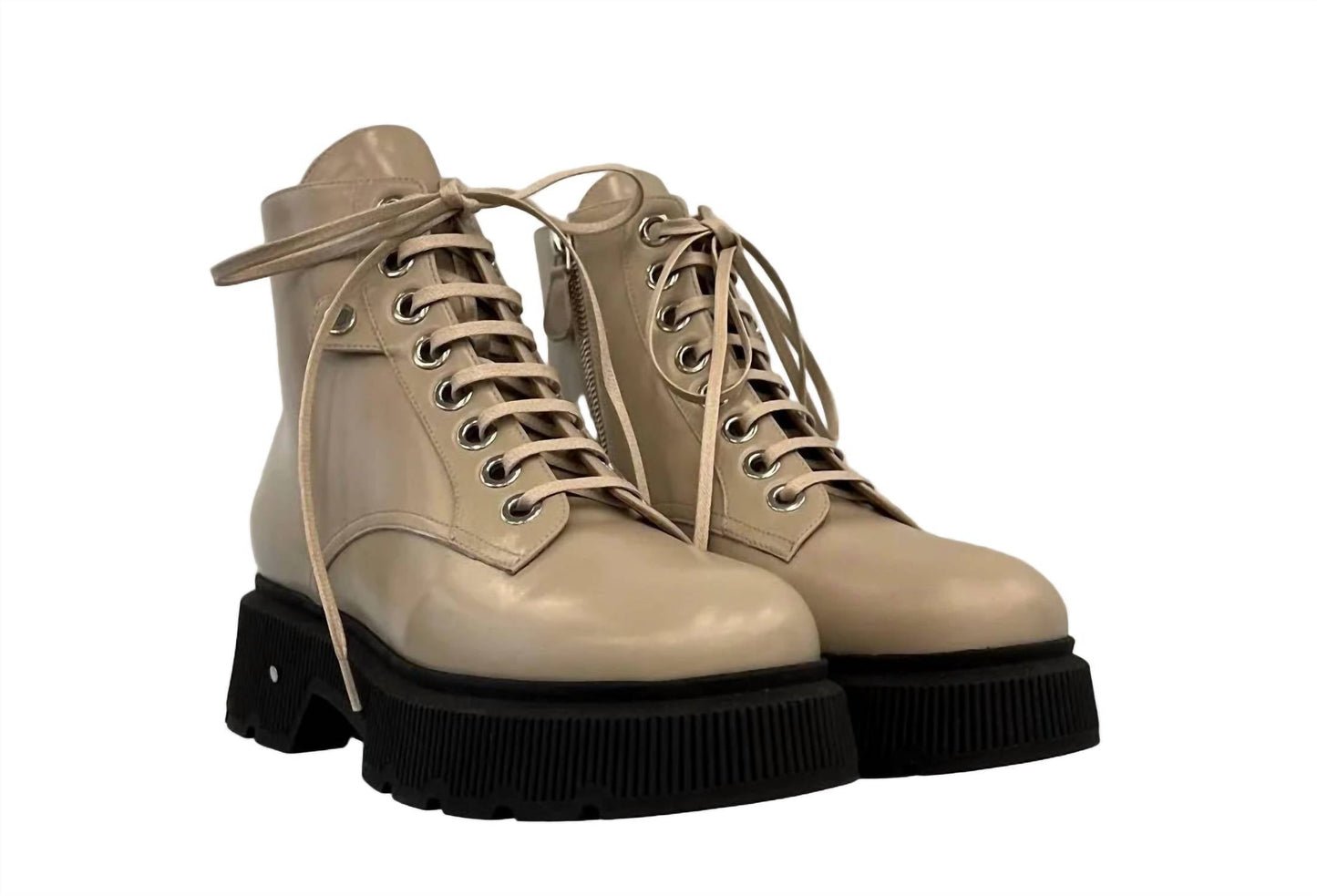 Damen-Kurt-Leder-Schnürstiefeletten