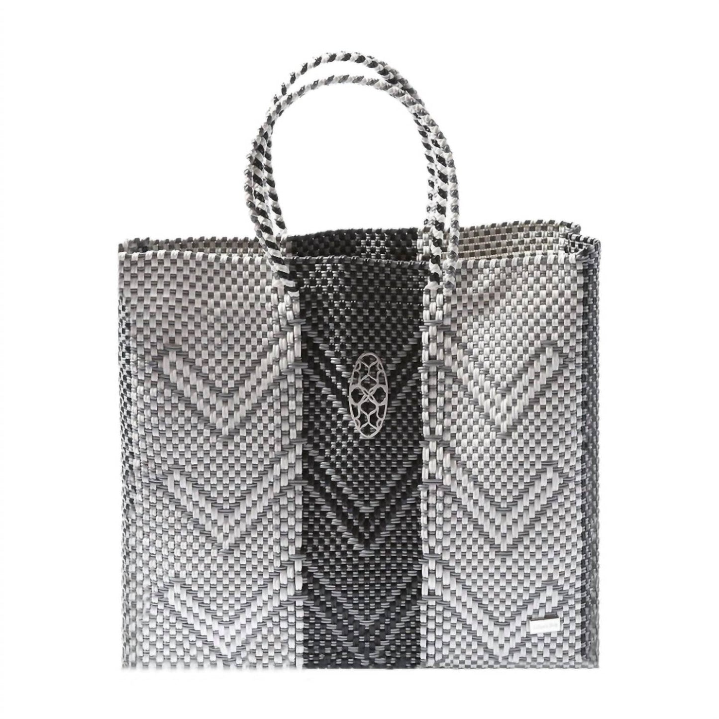 Damen-Tote-Bag mit Chevron-Muster, regulärem Riemen und handgefertigt, Größe M