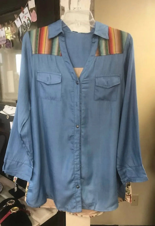 Damen Chambray Tunika-Top
