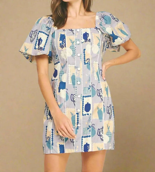 Contrast Pipe Button Down Dress