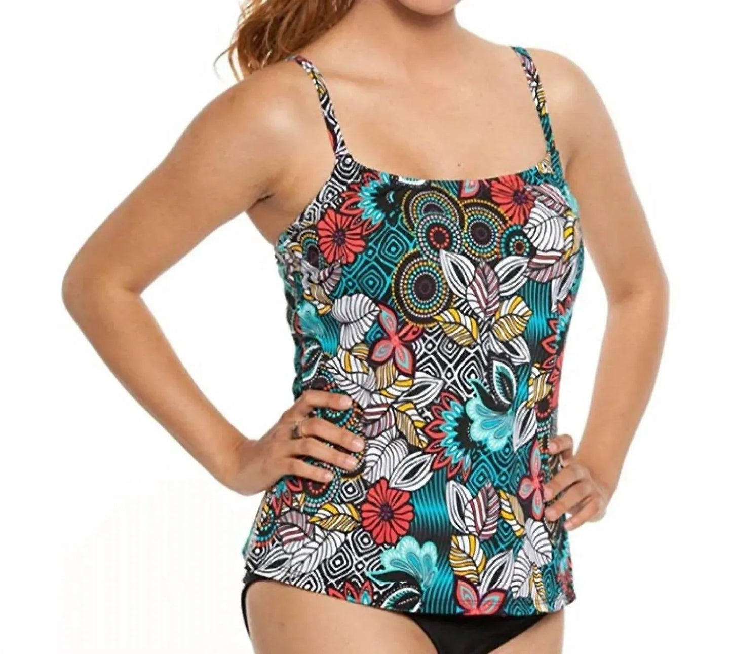 Tankini-Oberteil mit Lingerie-Trägern