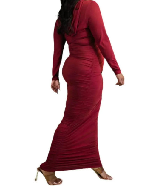 Maxikleid mit Kapuze