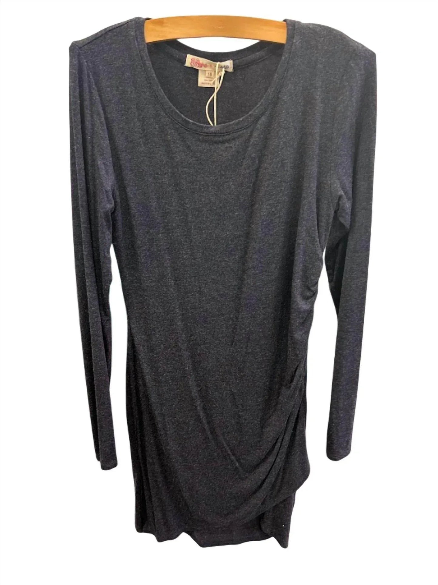 Mädchenkleid mit drapiertem Lurex-Langarm