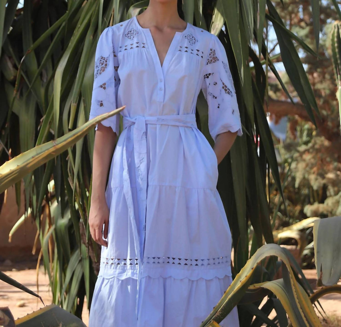 Dahlia Flower Embroidered Dress