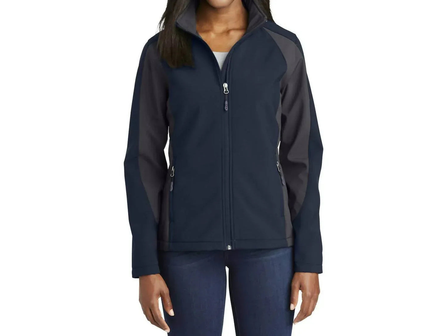 Farbblock-Softshelljacke