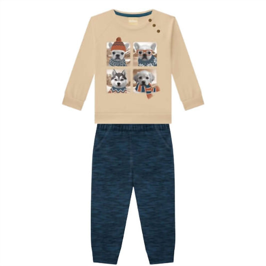 Boys Festive Pups With Joggers Set
