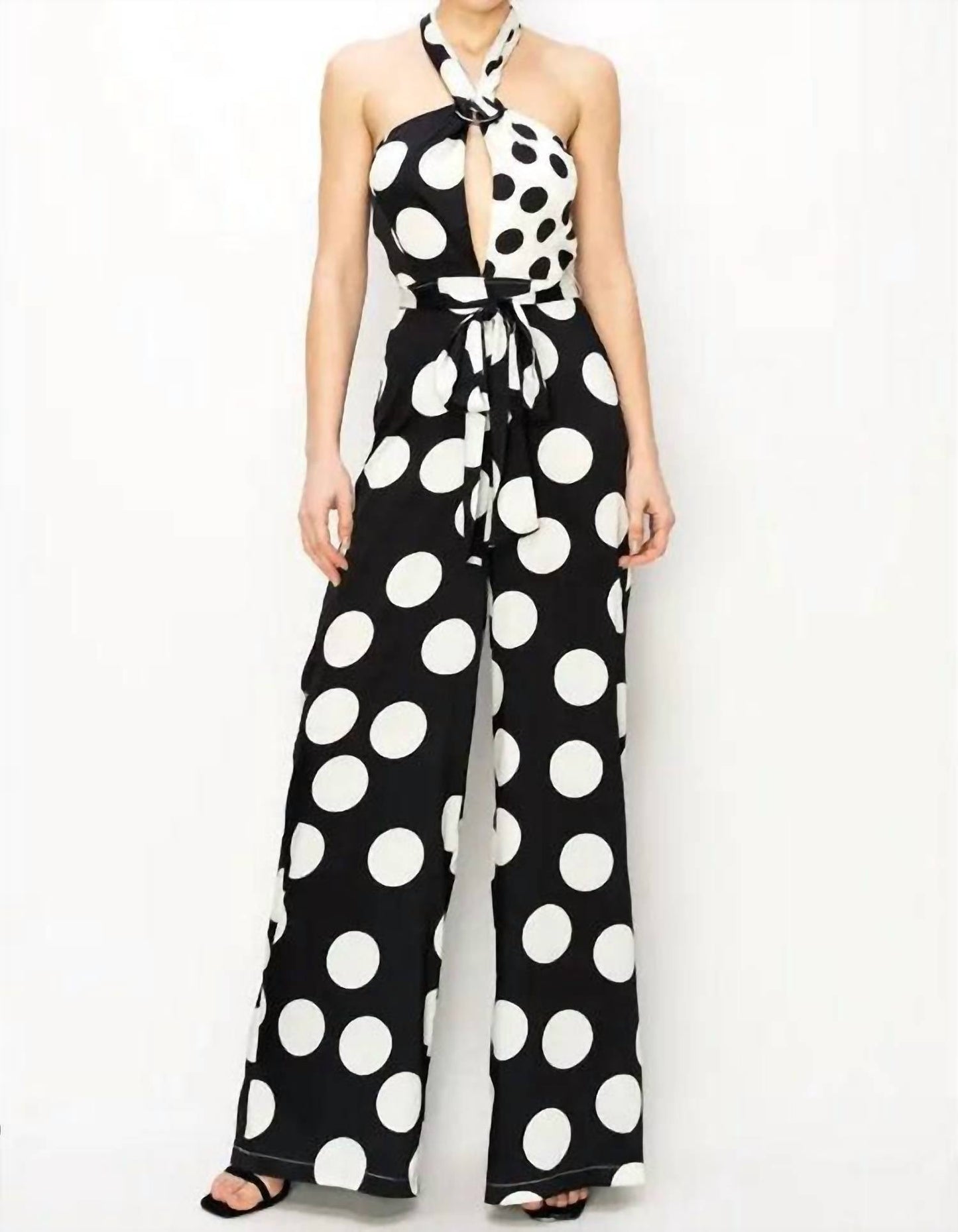O-Ring-Neckholder-Overall mit Polka Dots